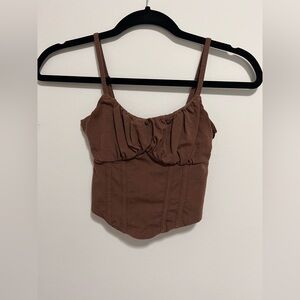 HOLLISTER Must-Have Collection Brown Corset Style Tank Top Women’s Sz XS EUC